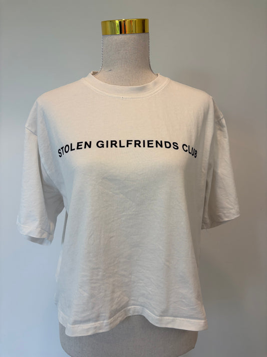 Stolen Girlfriends Club Text Logo Tee - White - XS