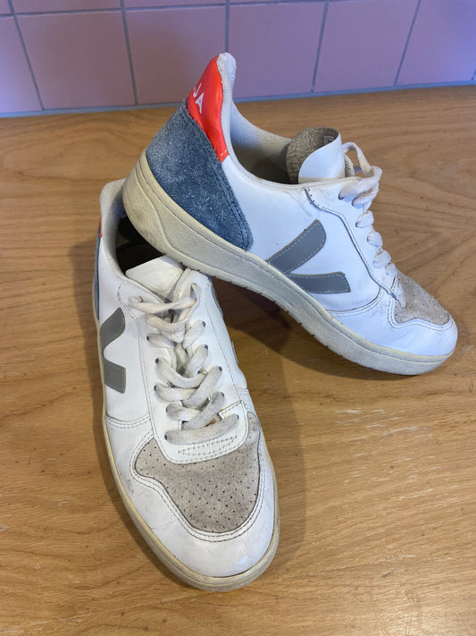 Veja, V-10 Sneaker, White, Orange, Grey