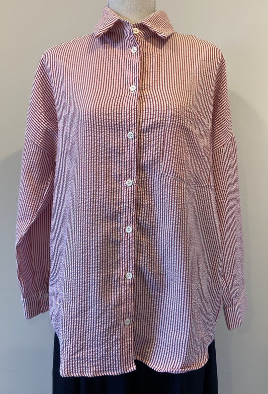 Blak Love Defiant Shirt - Red / White Stripe