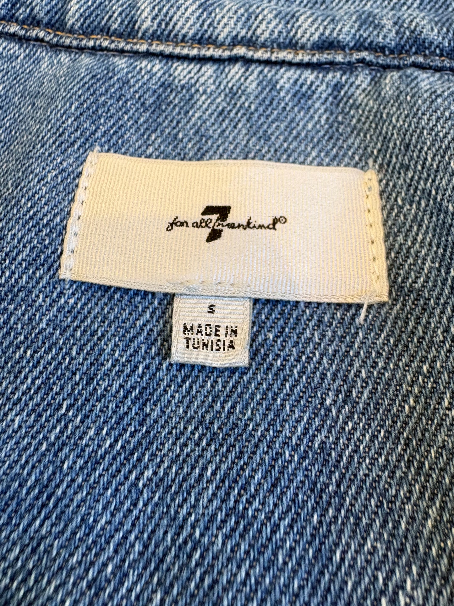 7 for all Mankind Flounce Trucker Jacket - S