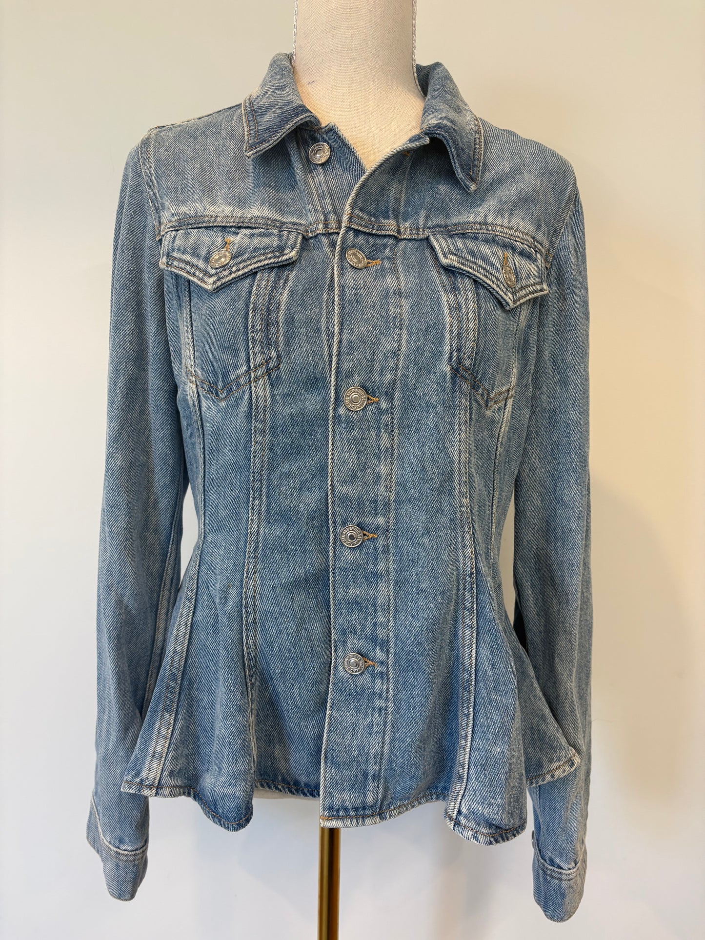 7 for all Mankind Flounce Trucker Jacket - S