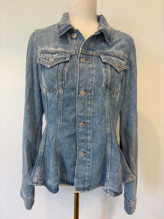 7 for all Mankind Flounce Trucker Jacket - S