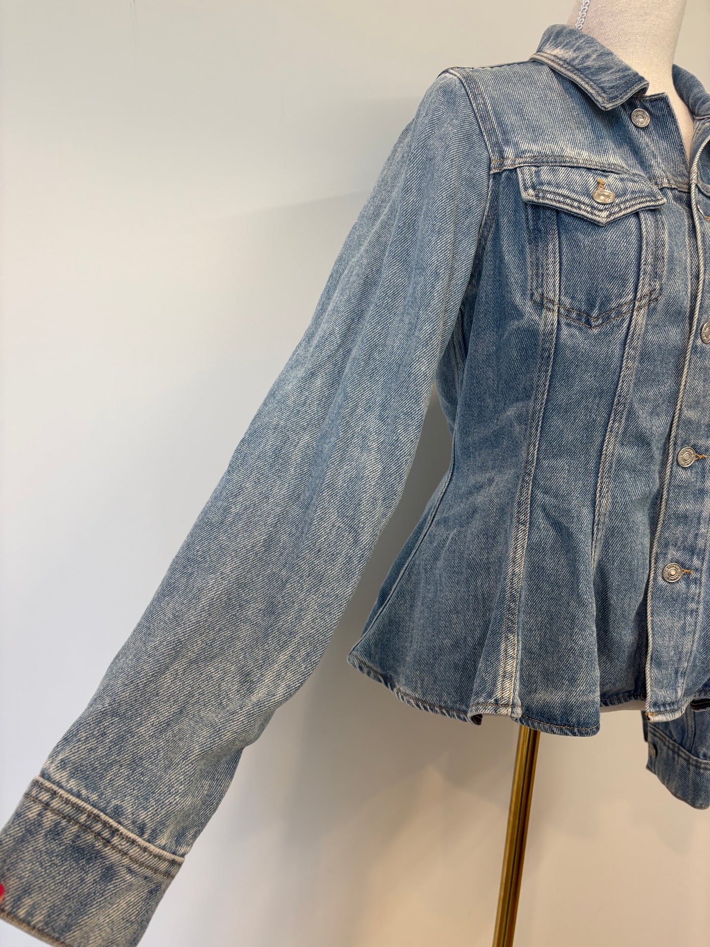 7 for all Mankind Flounce Trucker Jacket - S