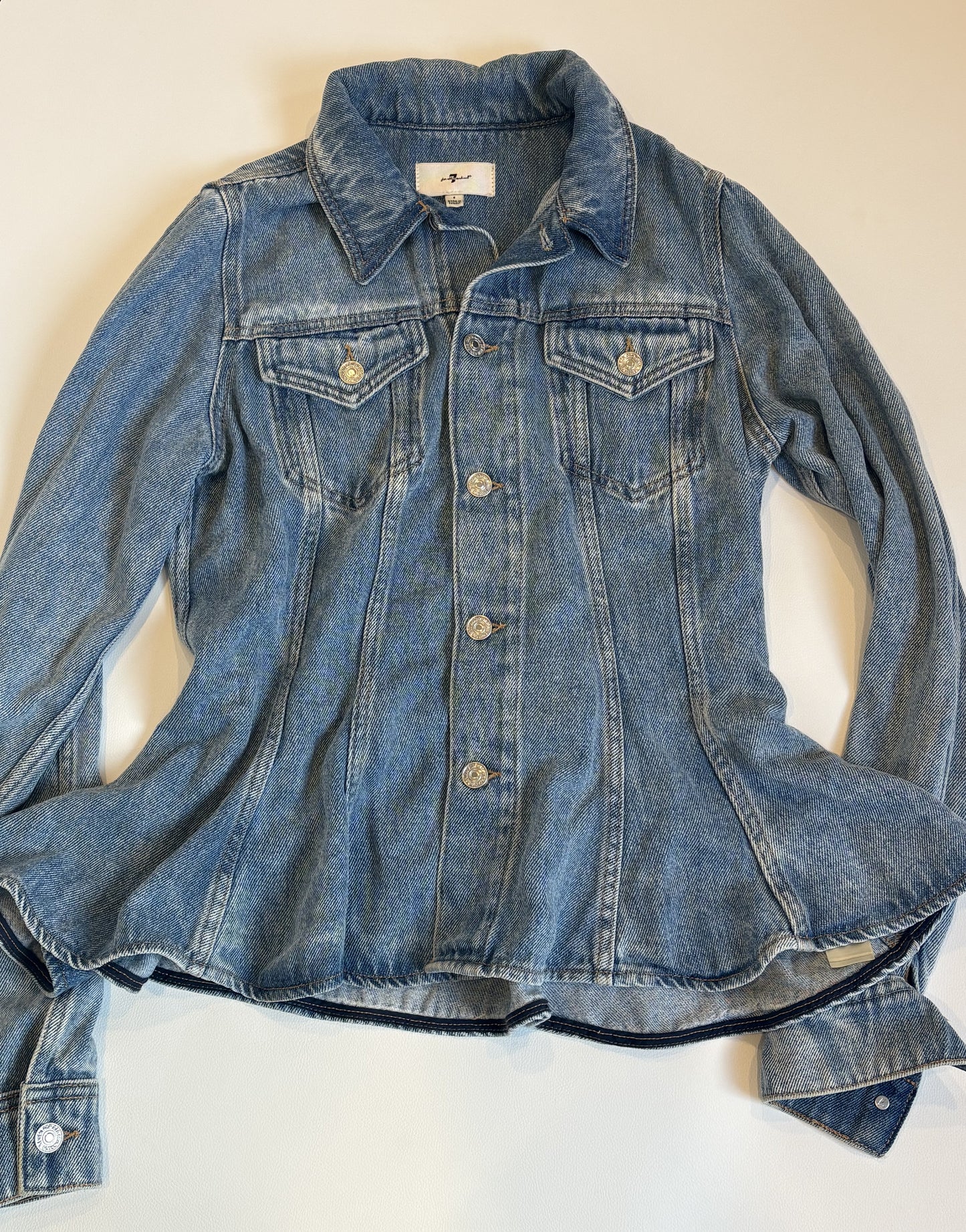 7 for all Mankind Flounce Trucker Jacket - S