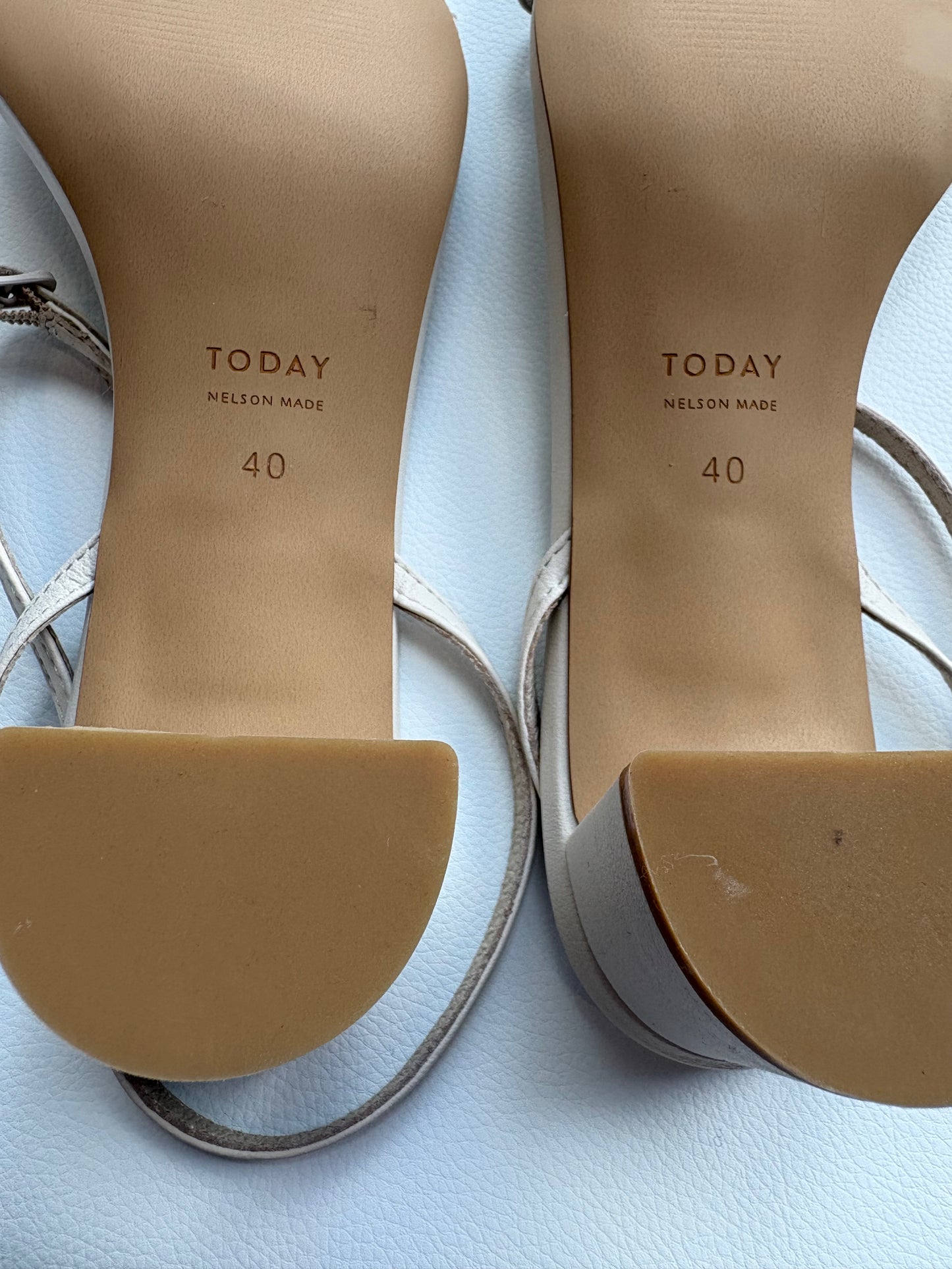 Nelson Made Strappy Mini Block Cream Sandal - 40