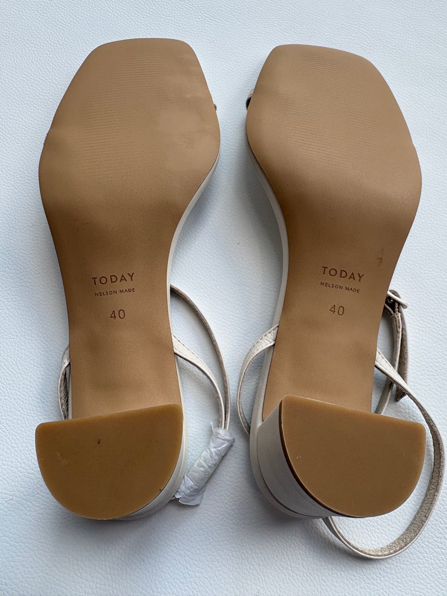 Nelson Made Strappy Mini Block Cream Sandal - 40