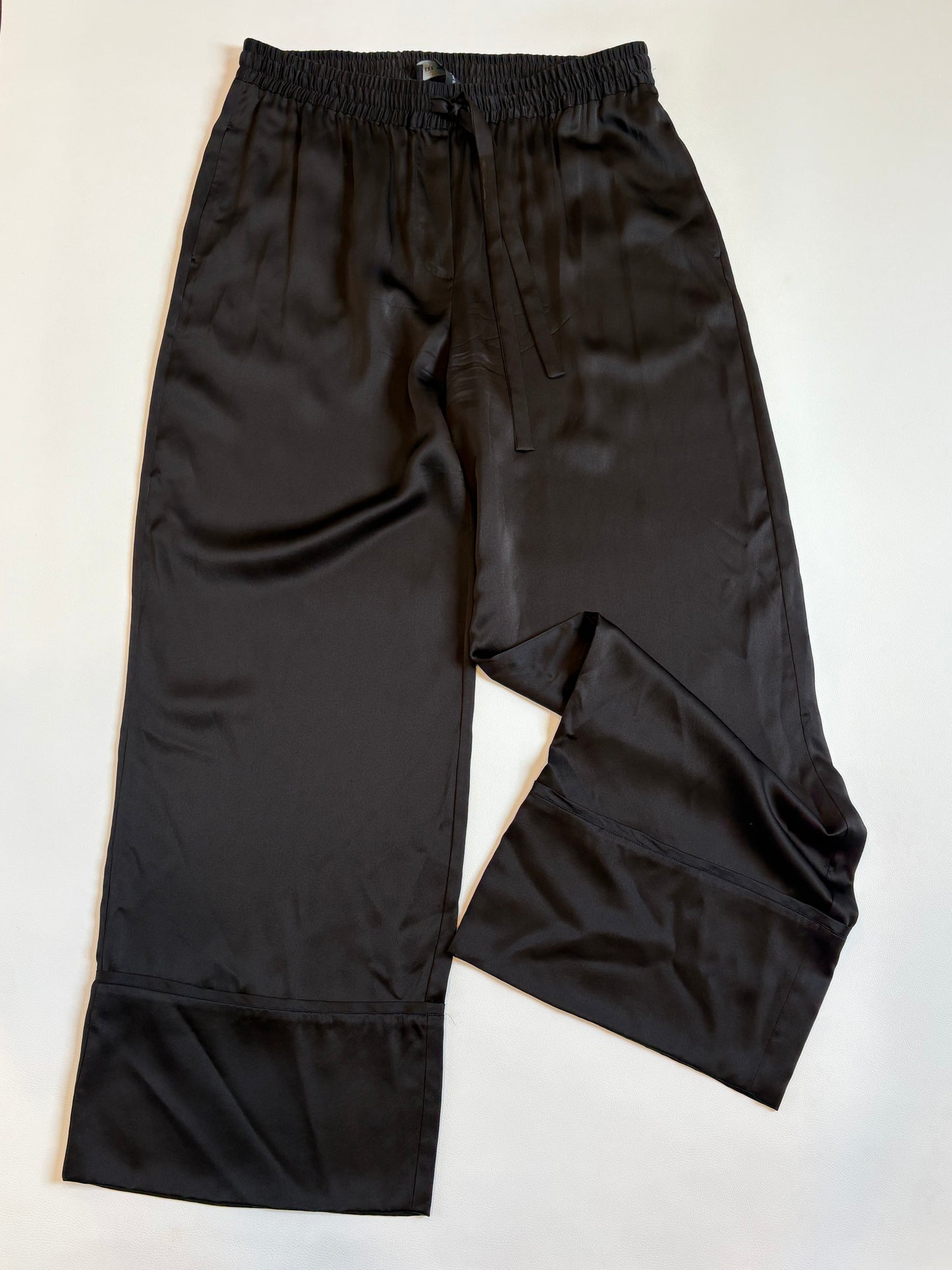 Lee Mathews Stella Silk Satin Pant, Black - 4 (NZ14)
