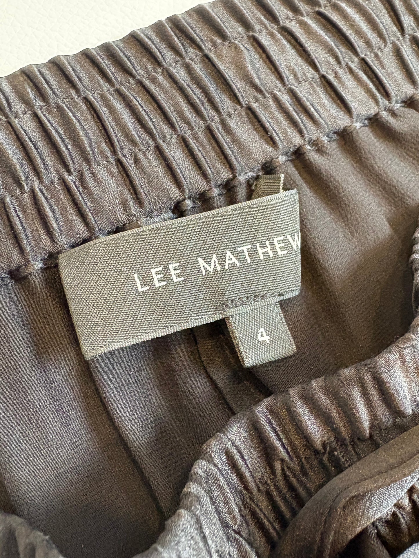Lee Mathews Stella Silk Satin Pant, Black - 4 (NZ14)