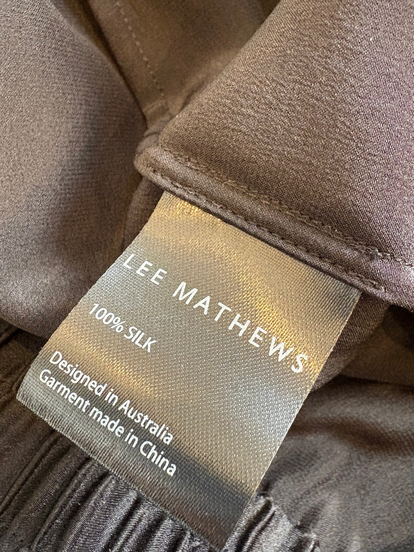 Lee Mathews Stella Silk Satin Pant, Black - 4 (NZ14)